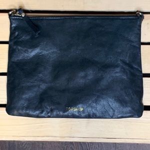 Topshop Black Genuine Leather Pouch